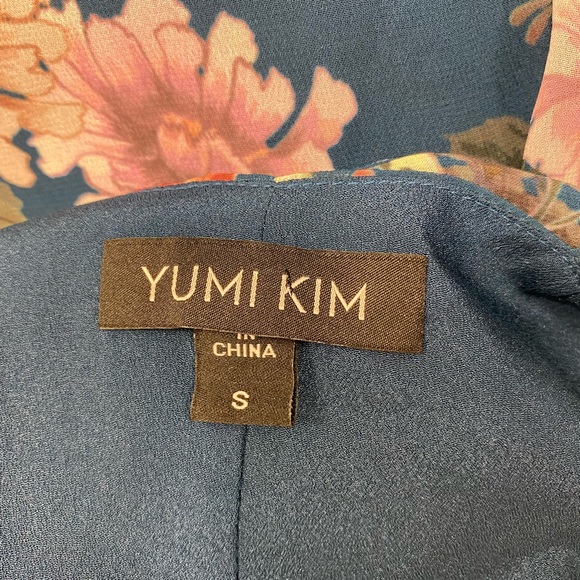 Yumi Kim Blue Floral Cold Shoulder Wrap Dress - Picture 6 of 10